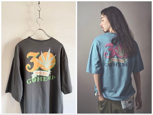 2024SS LOOK掲載 GOHEMP ゴーヘンプ 30周年記念 ロゴプリント ヘンプコットン Tシャツ XL 半袖 カットソー