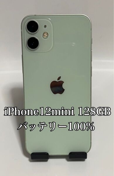 【美品】iPhone12mini 128GB グリーン SIMフリー 残債なし 利用制限なし◯ 付属品3点付き