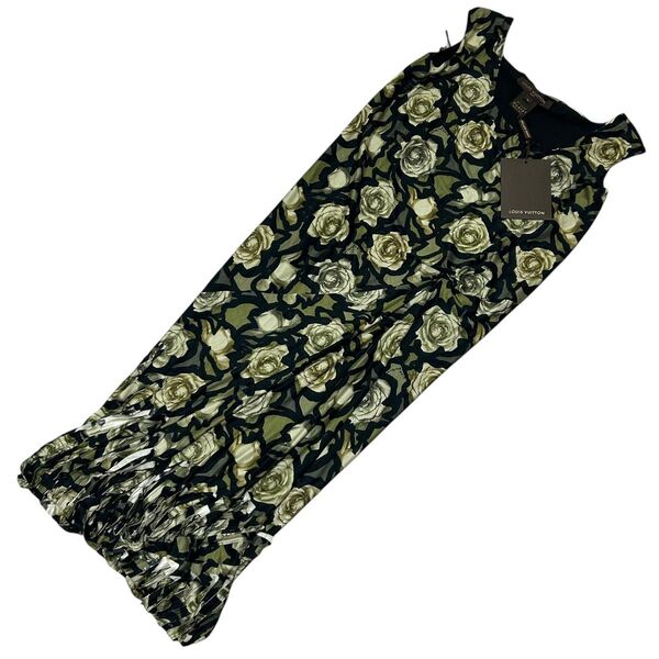 新品未使用 LOUIS VUITTON ノースリーブワンピース タグ付き 総柄 ルイヴィトン 花柄 バラ