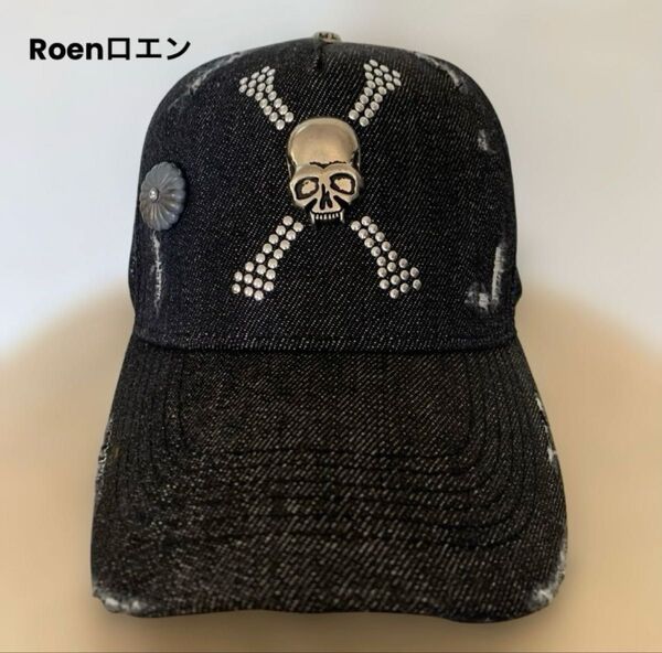 Roenロエンメンズキャップ 帽子 スカル ダメージデザイン