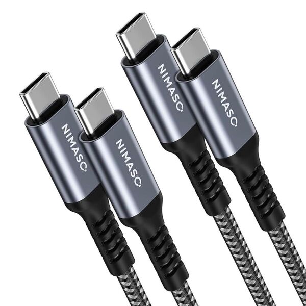 【2本セット】NIMASO USB-C & USB-C ケーブル 2.0m Type C PD対応 60W 急速充電 高耐久
