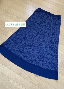 LAURA ASHLEY【ローラアシュレイ】ストレッチ バラ柄 スカート 7号