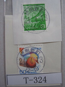 （Ｔ-324）使用済　年号下線入　徳島・新町郵便局　最終印　和文印　