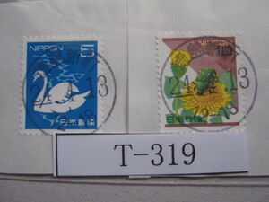 （Ｔ-319）使用済　年号下線入　徳島・新町郵便局　最終印　和文印　