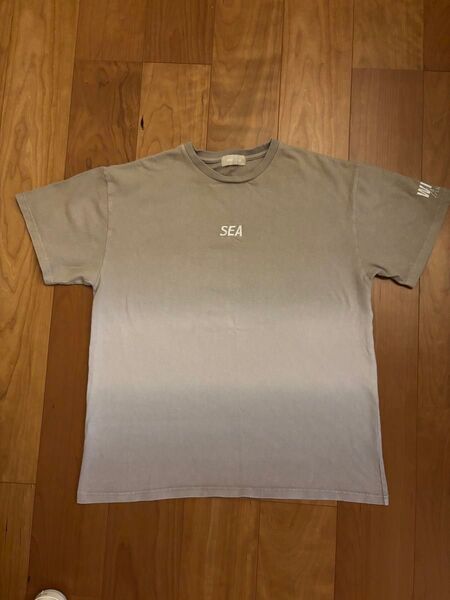 WIND AND SEAグラデーションTシャツベージュ系Lウィンダンシー