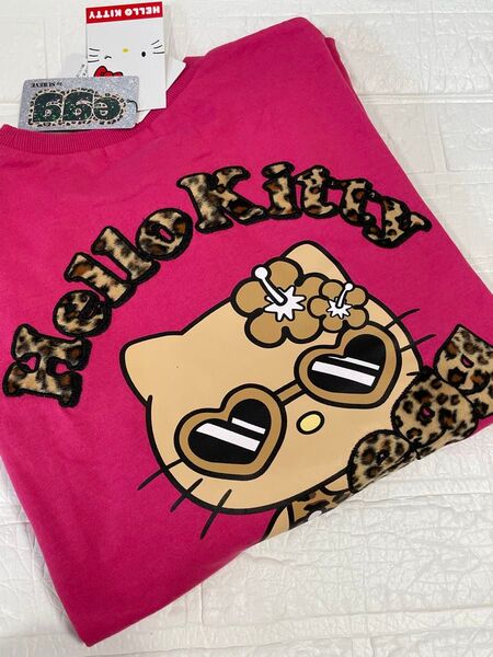 完売品!日焼けキティ ギャルキティ 長袖Tシャツ ヒョウ柄 ピンク アベイル