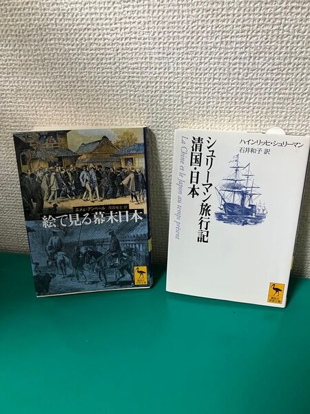 シュリーマン旅行記 清国・日本、絵で見る幕末日本、講談社学術文庫 2冊セット、バラ売り不可、お値引き不可、中古本