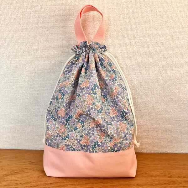 *ハンドメイド*お着替え袋 持ち手あり 入園入学準備 体操着袋 巾着袋 花柄