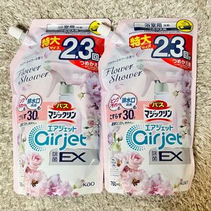 エアジェット 除菌EX フラワーシャワーの香り つめかえ用 特大サイズ 2.3回分 760ml ×2個