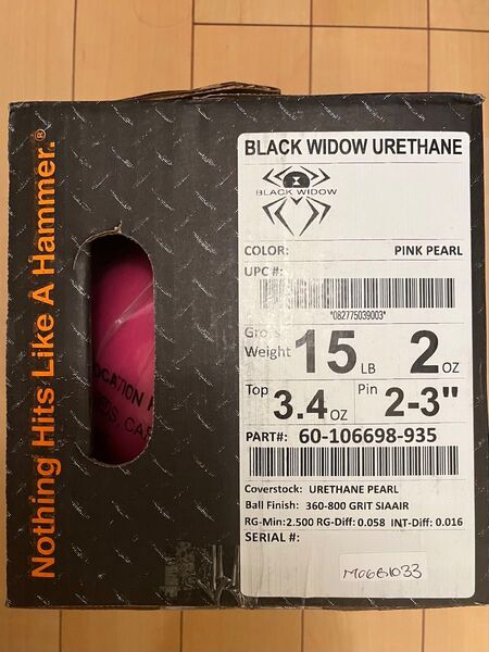 BLACK WIDOW URETHANE ピンクパール 15ポンド 未使用 ボウリングボール
