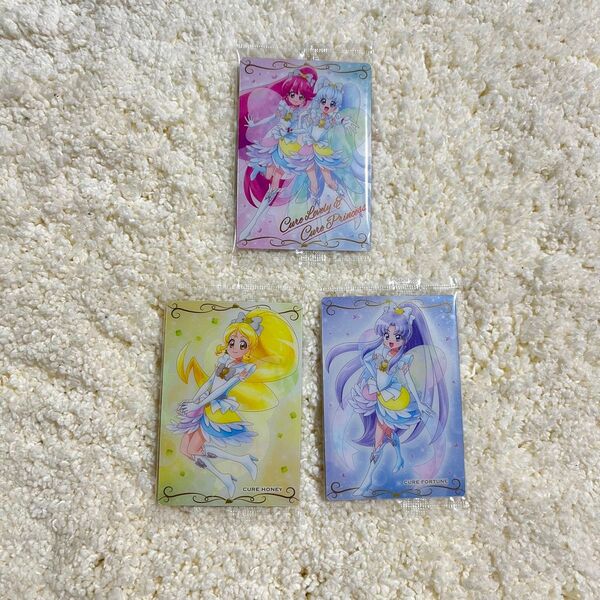 プリキュアウエハース ハピネスチャージ ラブリー プリンセス ハニー フォーチュン 未開封 未使用 3枚セット R N SR
