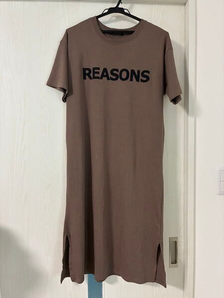 新品 接触冷感 ワンピース Tシャツワンピース ロングワンピース L 半袖ワンピース 半袖
