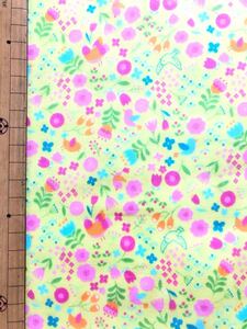 ダブルガーゼ 黄色x小花 20x50