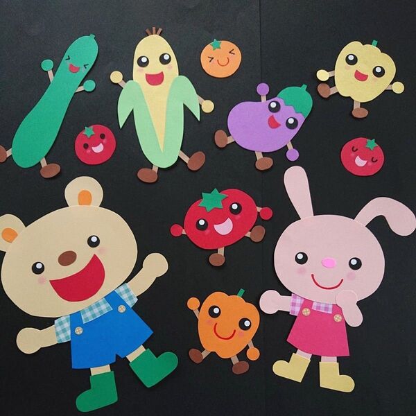 ★壁面飾り★大きめ★給食★野菜★夏★夏野菜★食育★栄養★幼稚園★保育園★学校★病院★施設★自宅等
