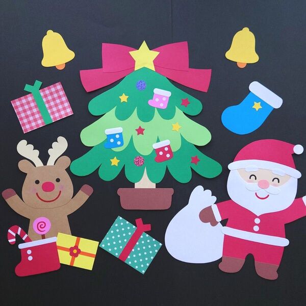 【壁面飾り】クリスマス★サンタクロース★トナカイ★クリスマスツリー★冬★12月★幼稚園★保育園★学校★病院★施設★塾★介護施設