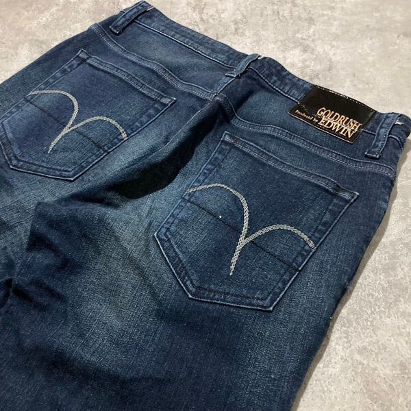 【EDWIN】エドウィン KQ33R GOLDRUSH スウェットデニムパンツ ストレッチ Mサイズ ジーンズ ジーパン イージー