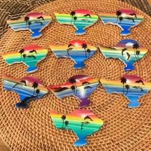 [ free shipping ][ translation equipped ] Bali magnet together 10 piece set B dolphin cocos nucifera. tree Nankoku tree magnet sea surfing resort CR_D1④