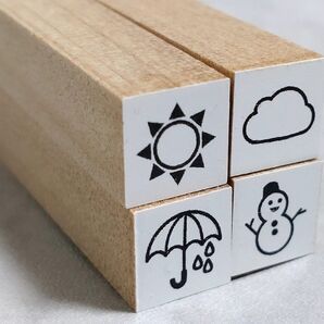 お天気はんこ※晴れ※曇り※雨※雪※スタンプ4点●USED●