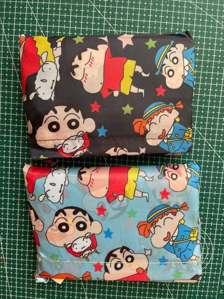 在庫処分!二枚セット!新品 大容量 折り畳み可愛い頑丈エコバッグ