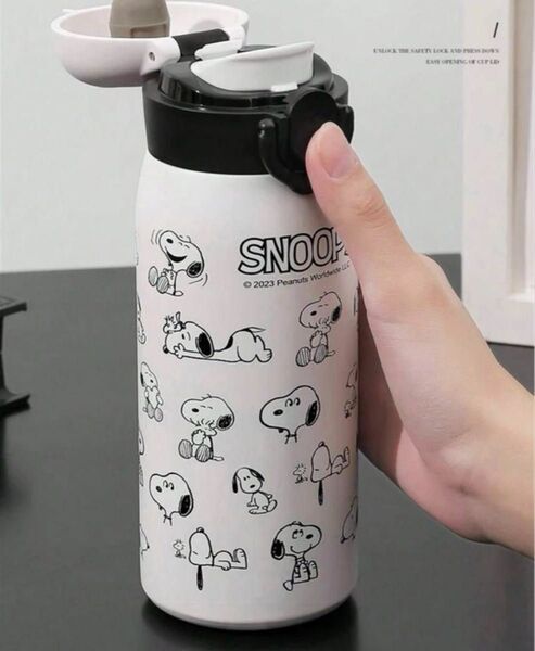 新品未使用 ステンレスボトル 水筒 スヌーピー 420ml ホワイト
