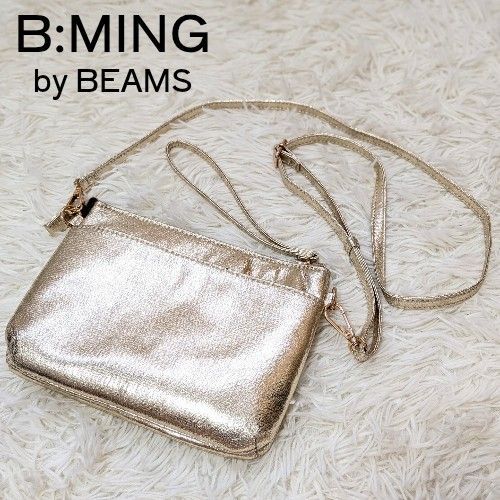 B:MING by BEAMS マルチショルダーバッグ クラッチバッグ 2WAY 斜め掛け ゴールド