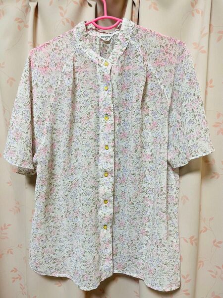 東京フラワー 花柄 シャツ 半袖 ブラウス 昭和レトロ レディース レディース夏服 レディーストップス 半袖シャツ