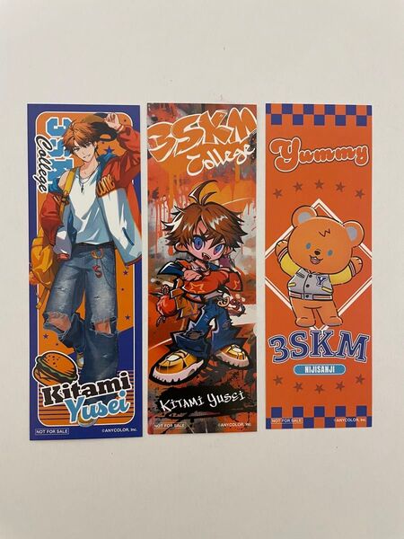 【新品】にじさんじ 北見遊征 3SKM College HMV 限定 ブックマーカー 非売品 3点セット