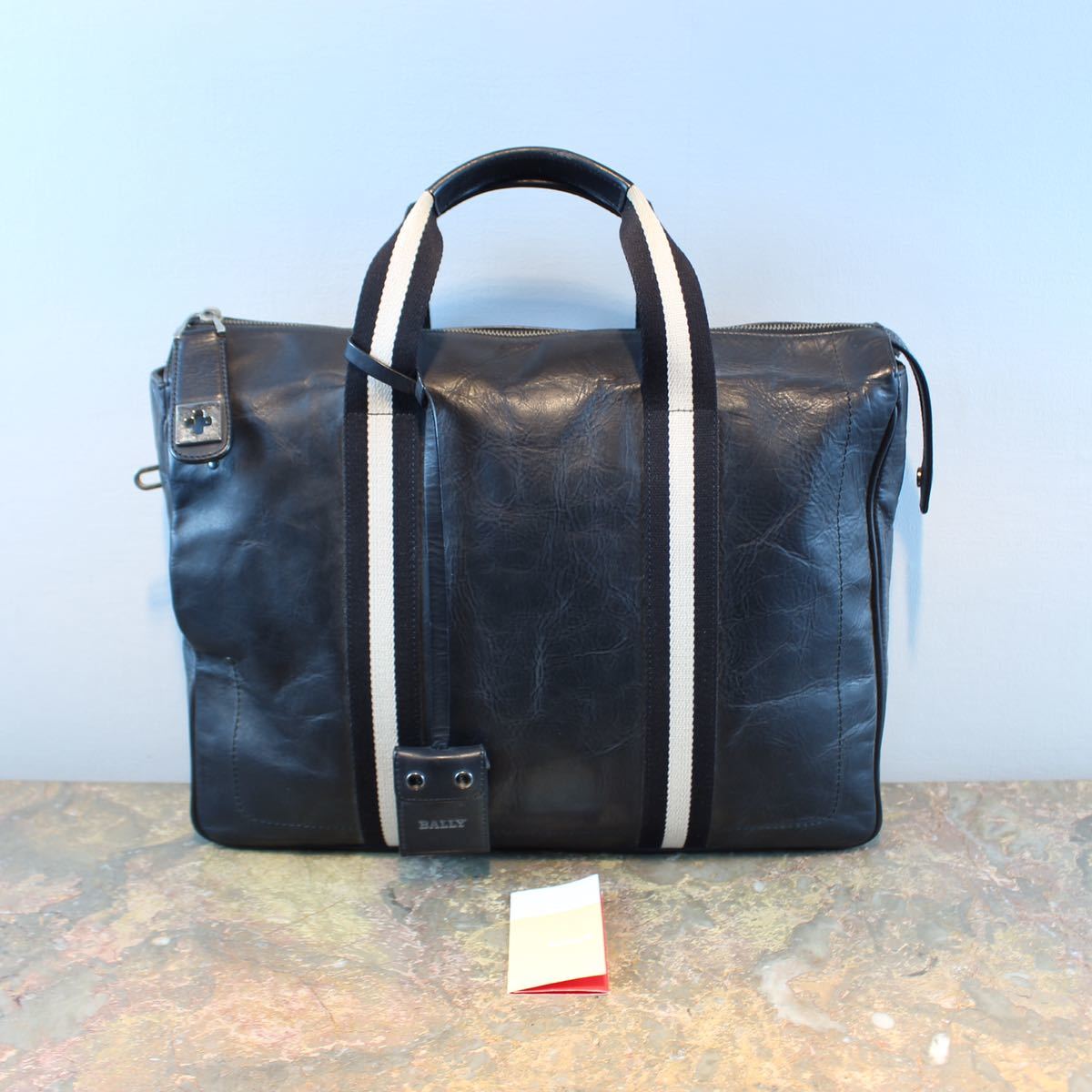 BALLY LINE LEATHER BUSINESS BPSTON BAG MADE IN SWITZERLAND/バリー
