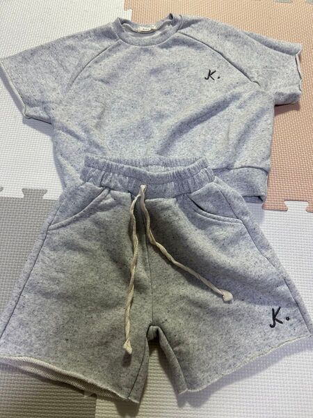 kokokids 半袖 オレオシェイク スウェット セットアップ グレー xs
