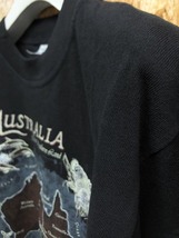 GOOSES T-SHIRTS - S メンズ インポート古着 Tシャツ 『AUSTRALIA』 地図プリント カンガルー イルカ クジラ 丸首 半袖 綿100% ブラック 黒_画像3