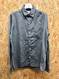 UNIVERSITY OF OXFORD COLLECTION - M メンズ 若干薄手 シャツ ストライプ柄 胸ポケット付き 長袖 レギュラーカラー 綿100% グレー