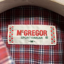 McGREGOR マックレガー M メンズ シャツ チェック柄 両胸ポケット レギュラーカラー 長袖 カジュアル 綿×ポリウレタン 赤系×青×紺×白_画像2