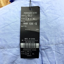 AZUL by moussy アズールバイマウジー S レディース 若干薄手 Aラインシャツ 無地 胸ポケット付き 長袖 綿100% ネイビー・ブルーパープル系_画像6