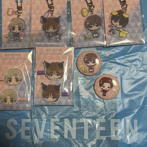 SEVENTEEN セブチ サンリオ ドンキ コラボ グッズ 前髪クリップ アクキー 缶バッジ