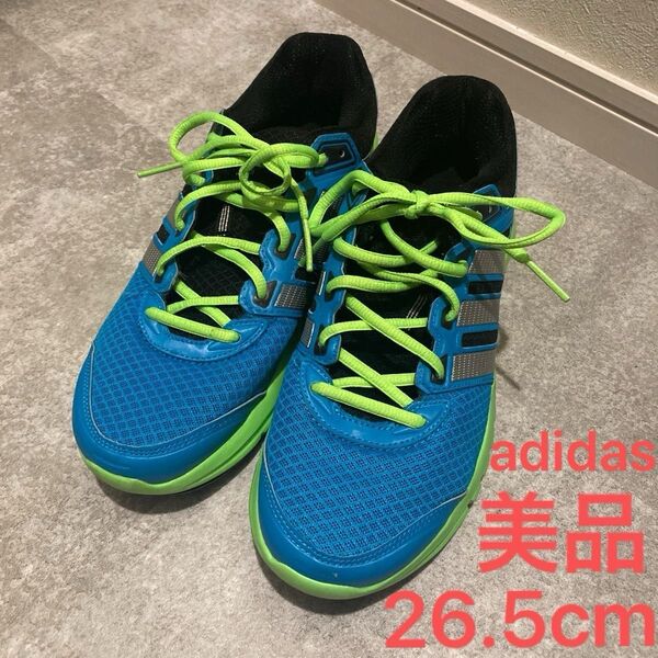 adidas ランニングシューズ 26.5cm 美品 ブルー グリーン