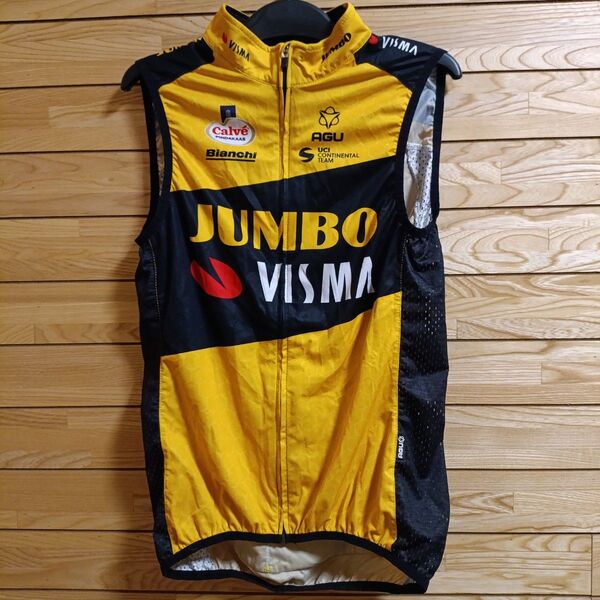 支給品 Jumbo visma ベスト サイクルジャージ AGU ユンボヴィスマ ロードバイク 自転車 ジレ