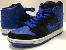 極美品 レア 14年 NIKE DUNK HIGH PRO SB ROYAL BLUE J-PACK ナイキ ダンクSB スエード レザー ロイヤル ブルー 黒青 us9.5 / 27.5 cm_画像2