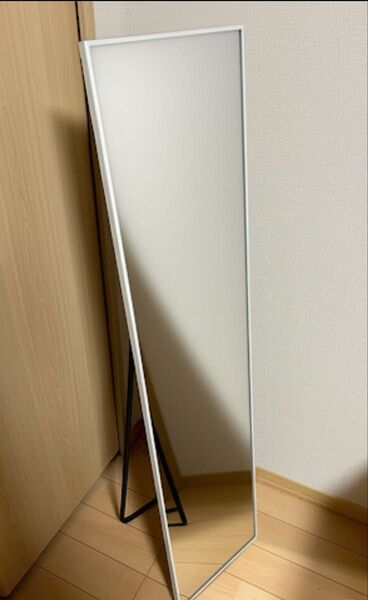 新品未使用 全身鏡 鏡 姿見 スタンドミラー シンプル ホワイト 白