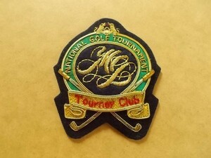 NATIONAL GOLF TOURNAMENT Tourney Club ゴルフ エンブレム刺繍ワッペン/アイビーファッションIVY金モール イギリス紋章ブレザー英国 v131
