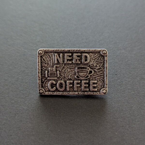 NEED COFFEE 横型 ピンバッジ N75-5 コーヒー 珈琲