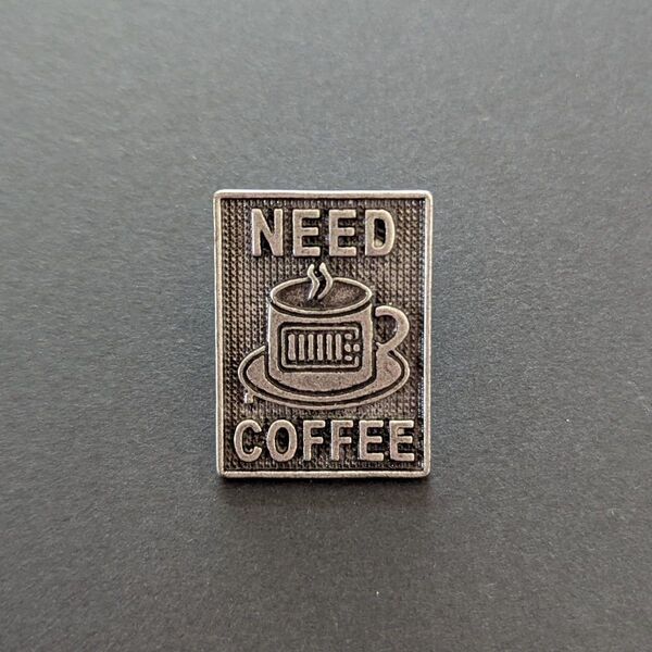 NEED COFFEE 縦型 ピンバッジ N75-6 コーヒー 珈琲