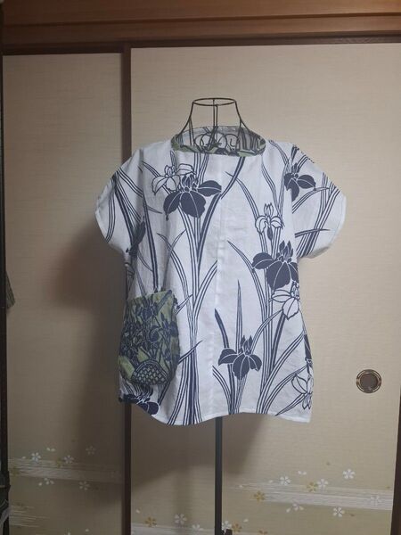 浴衣リメイク89 チュニック菖蒲