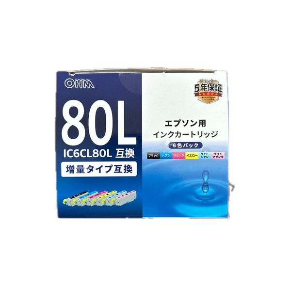 OHM IC6CL80L 互換インクカートリッジ 増量 6色パック