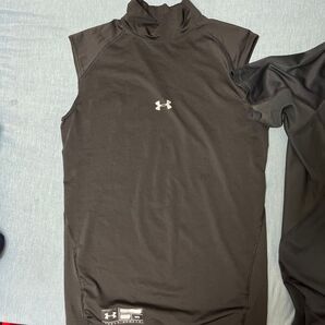 野球部 アンダーアーマー ノースリーブシャツ MD 黒 スポーツ トレーニング 2点セット