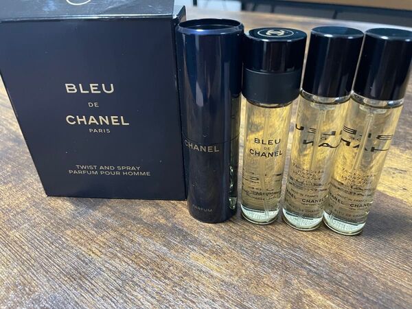 ◆新品同様◆ シャネル CHANEL ブルー ドゥ シャネル パルファム トラベル スプレイ 香水 20ml×3本セット