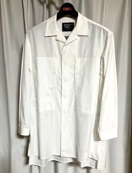 新品未使用 ヨウジヤマモト プールオム Yohji Yamamoto POUR HOMME 白シャツ ブラウス 開襟衿