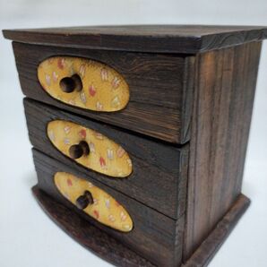 木製 桐材 3段小物入れ 小引き出し