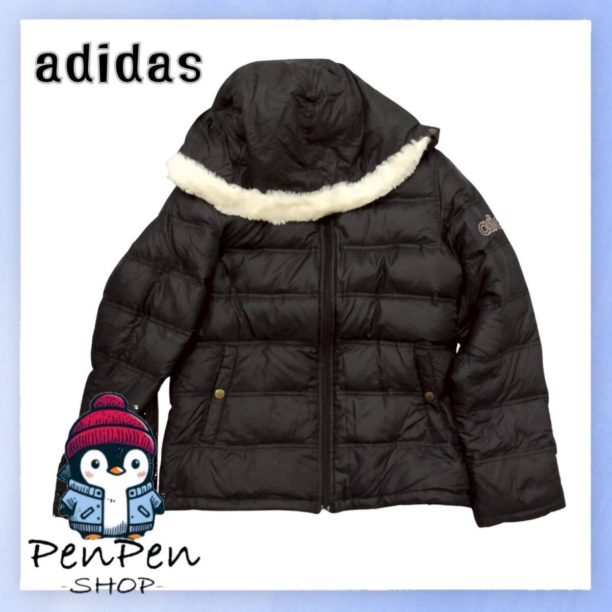 adidas ファー付き　コート　ジャケット ネイビー 新品タグ付き org.jpg