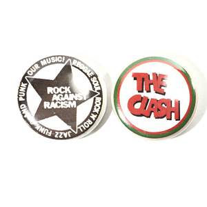 25mm 缶バッジ2個セット CLASH ROCK AGAINST RACISM クラッシュ Joe Strummer ジョーストラマー Power Pop Punk