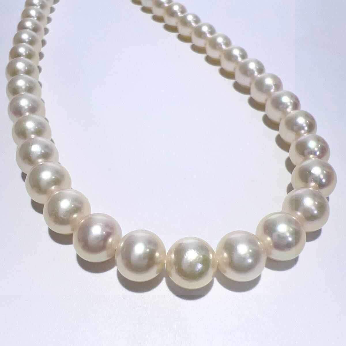 SV 天然 AKOYA アコヤ パール ネックレス 本真珠 クリーム 43.5c